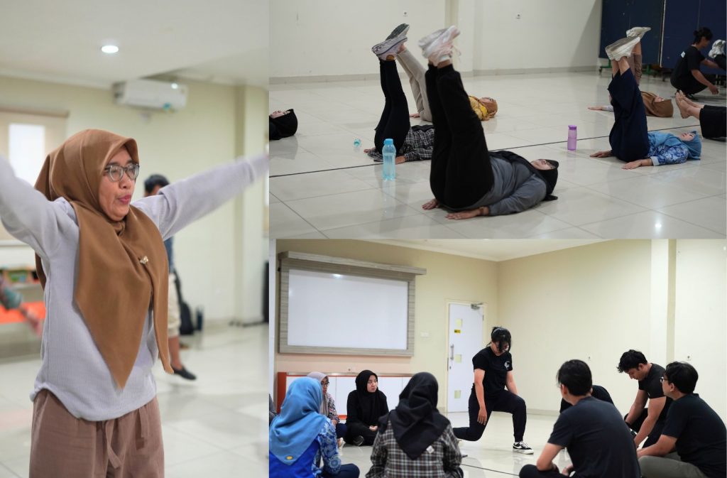 Borwita employees taking part in a workout session led by Go Workout Surabaya.
